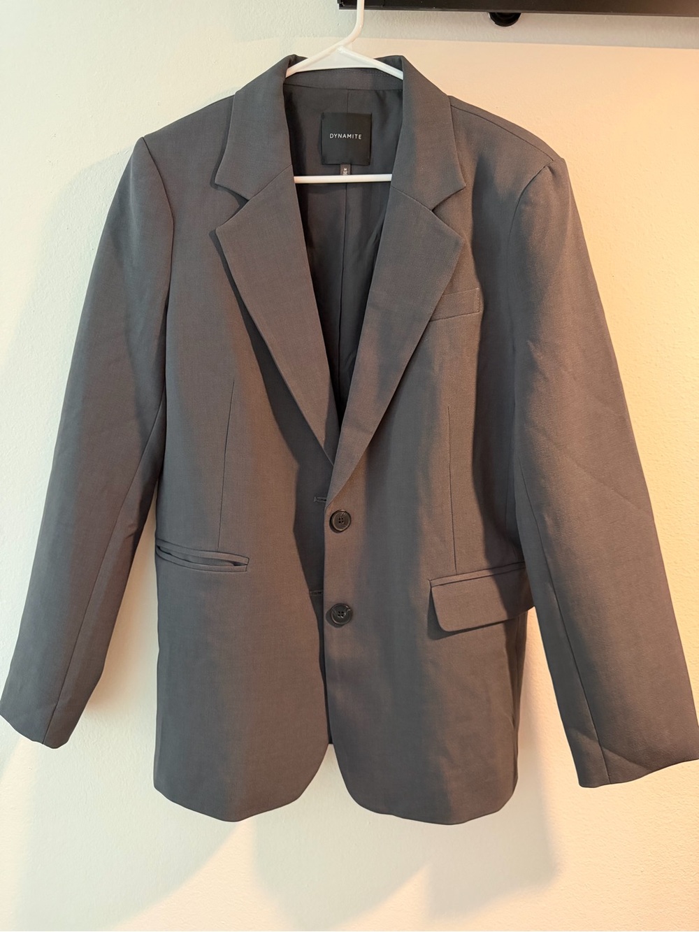 Dynamite Charcoal Gray Single-Breasted Blazer